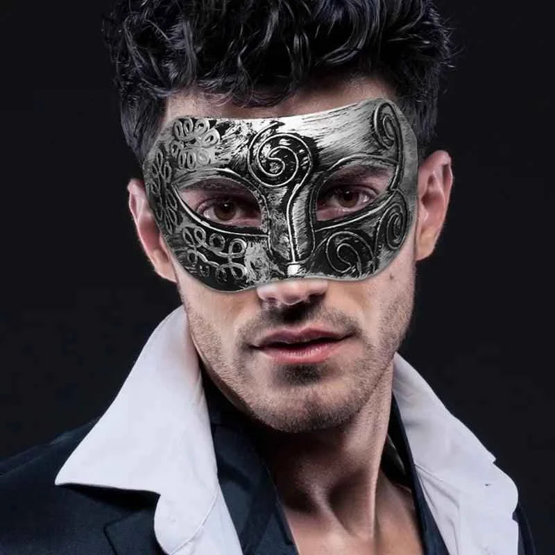 Elegant Filigree Venetian Masquerade Mask with Metallic Finish