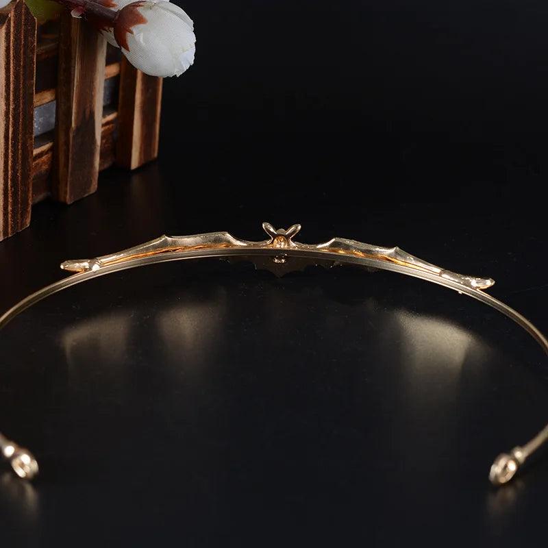 Gothic Baroque Gold or Silver-Plated Women's Bat Shaped Tiara Headpiece - Lovez Aqua© -