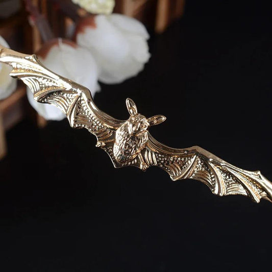 Gothic Baroque Gold or Silver-Plated Women's Bat Shaped Tiara Headpiece - Lovez Aqua© -