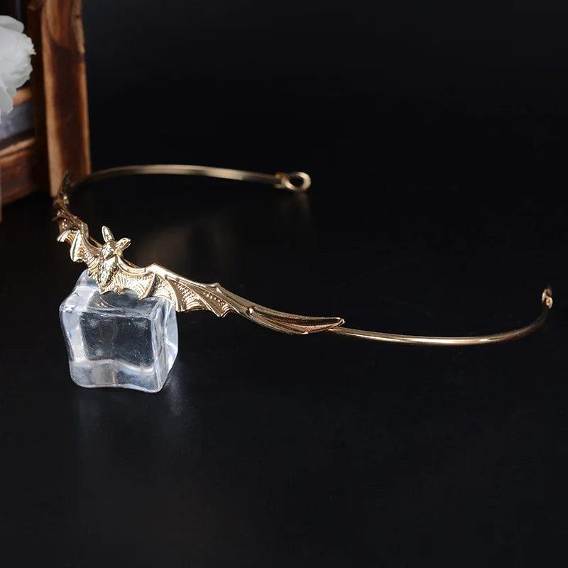 Gothic Baroque Gold or Silver-Plated Women's Bat Shaped Tiara Headpiece - Lovez Aqua© -