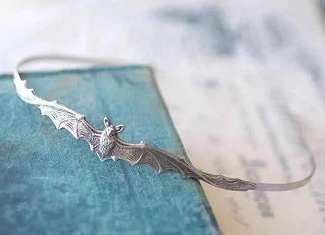 Gothic Baroque Gold or Silver-Plated Women's Bat Shaped Tiara Headpiece