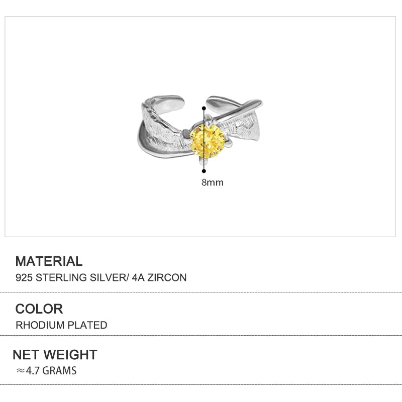 S925 Sterling Silver Harry Potter Golden Snitch Women's Ring with Yellow Zircon - Harry Potter -