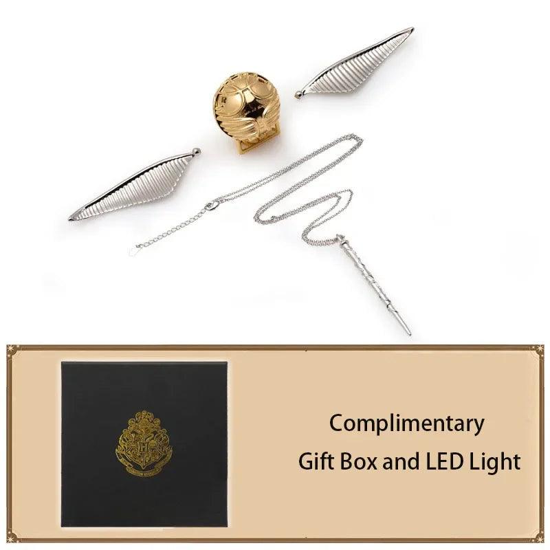 Harry Potter Golden Snitch Metal Engagement Ring Jewelry Box For Proposal - Harry Potter - Silver Wings B
