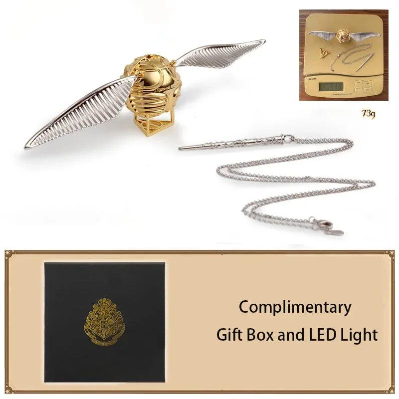 Harry Potter Golden Snitch Metal Engagement Ring Jewelry Box For Proposal - Harry Potter - Silver Wings A