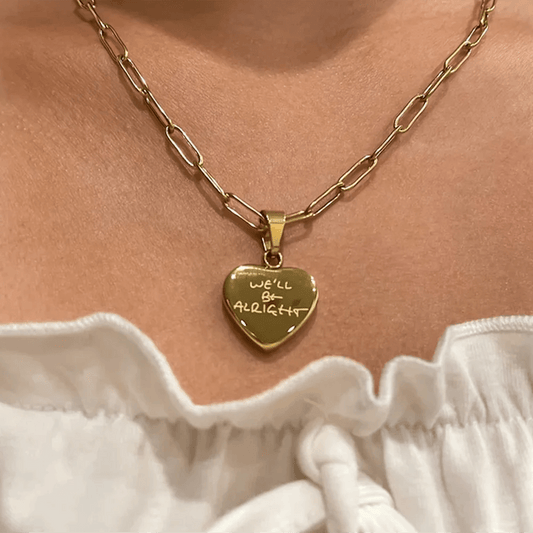 Harry Styles "We'll Be Alright" Fine Line Stainless Steel Pendant Necklace - Harry Styles - Gold