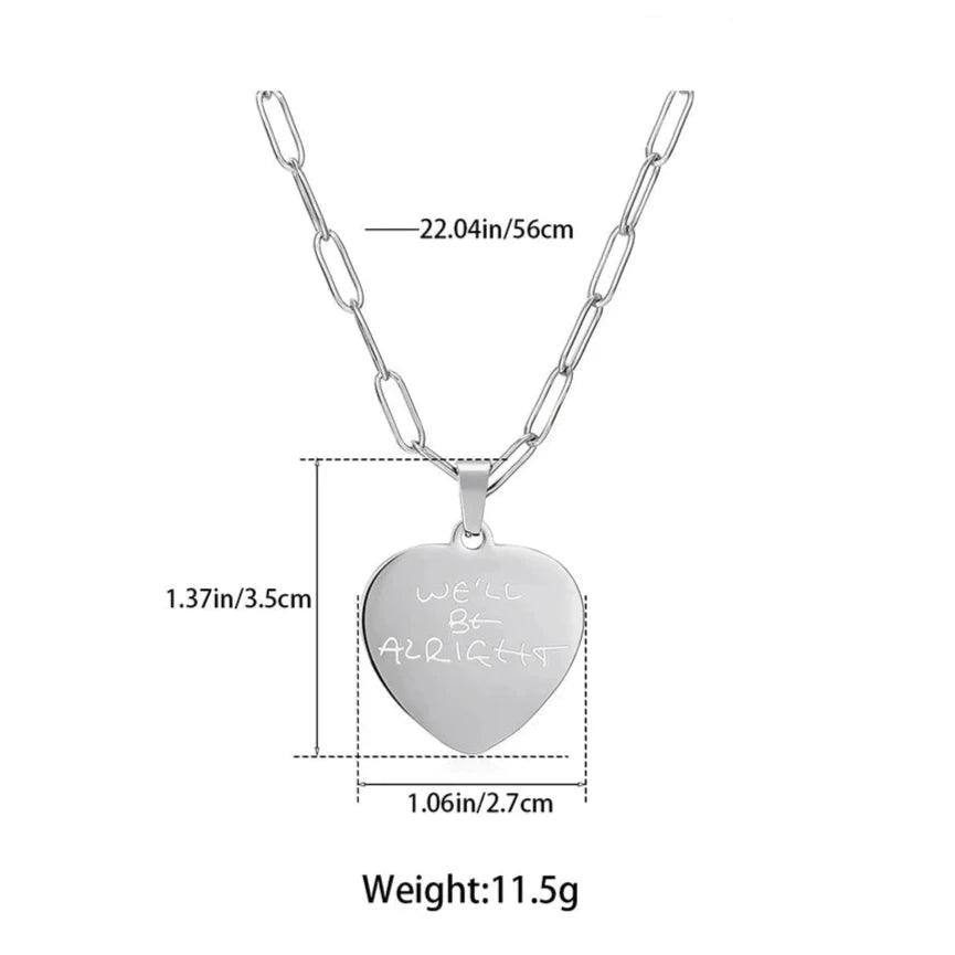 Harry Styles "We'll Be Alright" Fine Line Stainless Steel Pendant Necklace - Harry Styles -