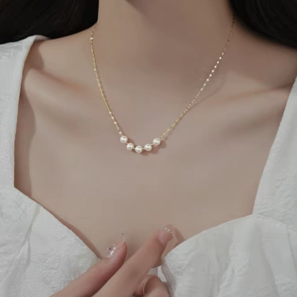 S925 Sterling Silver Women’s Vintage Pearl Necklace – Minimalist & Timeless Fine Jewelry