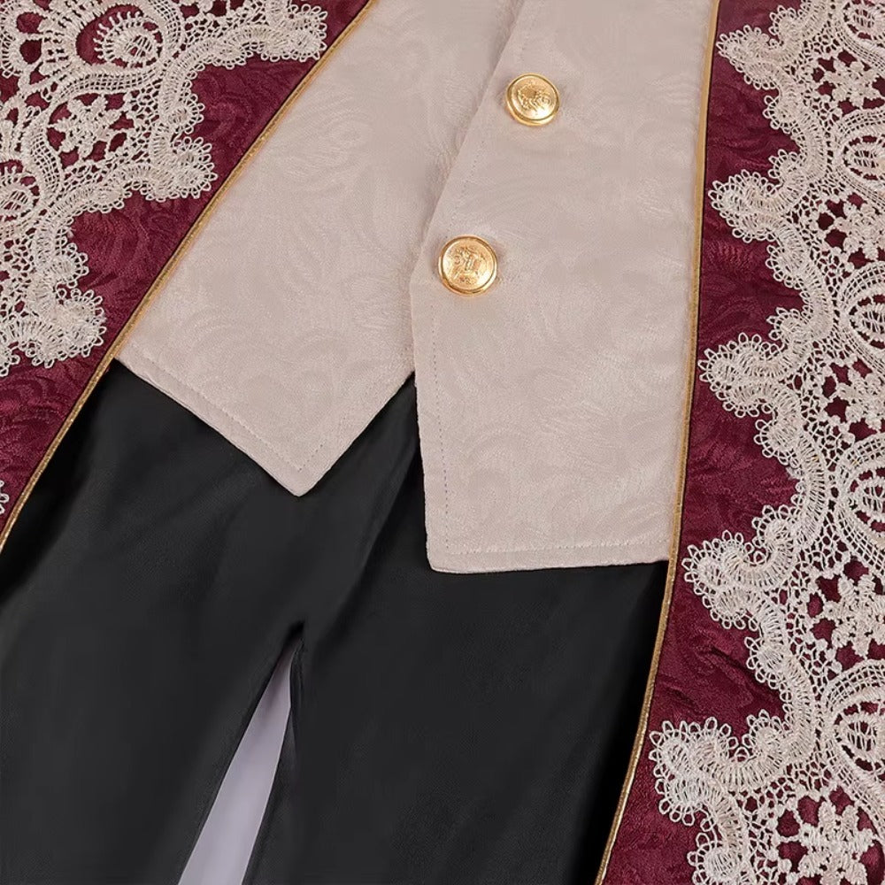 Men’s Aristocratic Renaissance Edwardian Tailcoat Jacket – Regency Brocade Frock Coat