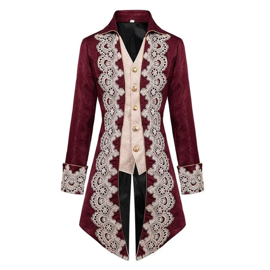 Men’s Aristocratic Renaissance Edwardian Tailcoat Jacket – Regency Brocade Frock Coat