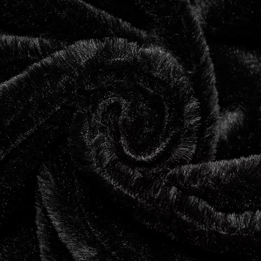 Men's Gothic Black Medieval Renaissance Embroidered Cloak with Fur Lined Collar