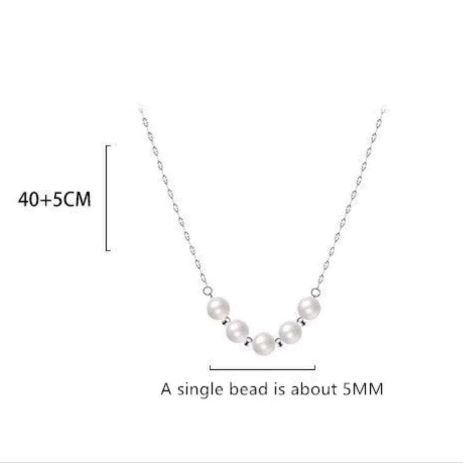 S925 Sterling Silver Women’s Vintage Pearl Necklace – Minimalist & Timeless Fine Jewelry