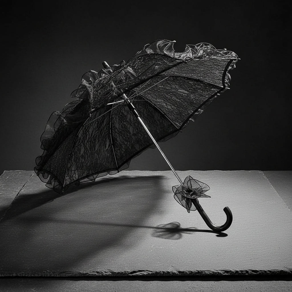 Victorian Floral Lace Parasol Women's Vintage Lolita Style Umbrella