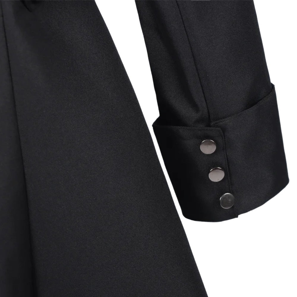 Women's Gothic Victorian Steampunk Embroidered Long Tailcoat Jacket with Lace Trim