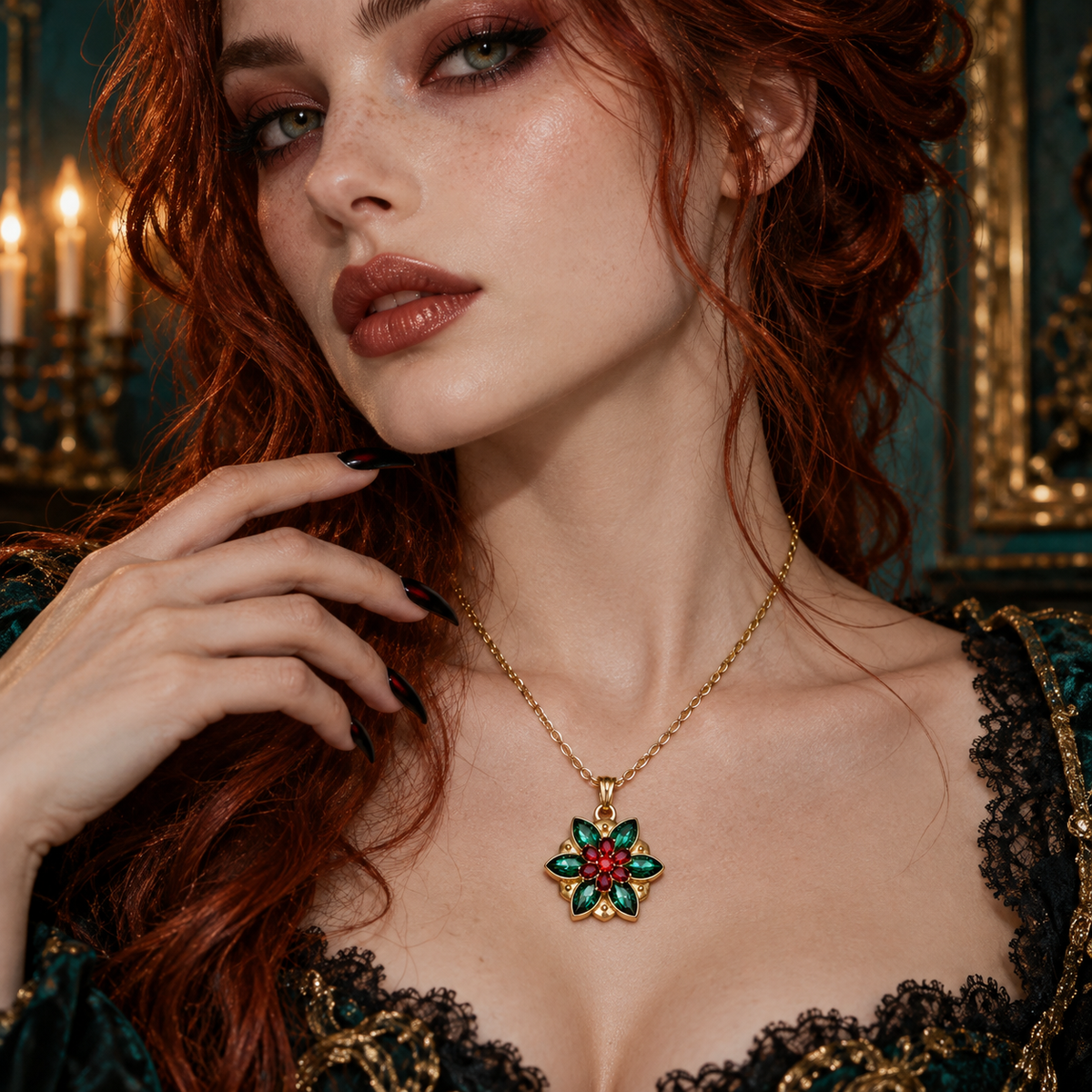 Anastasia necklace, Together in Paris necklace, Anastasia flower necklace, Anastasia 1997 jewelry, Anya Romanov necklace, Once Upon a December jewelry, Anastasia music box necklace, princess Anastasia jewelry, green crystal flower necklace, red and green pendant, animated movie jewelry, nostalgic 90s jewelry, fantasy princess necklace, gold floral pendant, vintage princess jewelry, Anastasia cosplay accessories, romantic movie jewelry, princess gift, emerald green rhinestone necklace, sentimental jewelry gi