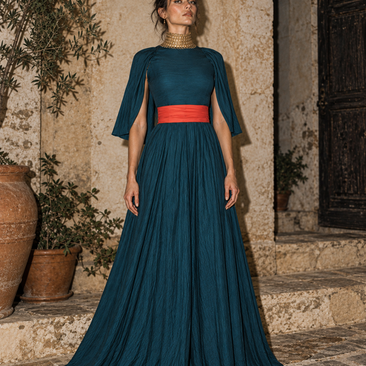 Penelope The Odyssey, The Odyssey 2026, Penelope costume, Penelope cosplay, Queen of Ithaca, Greek mythology costume, teal medieval gown, teal cape sleeve dress, movie character outfit, Anne Hathaway Penelope, Odyssey Halloween costume, ancient queen costume, mythology Halloween outfit, burgundy belt dress, teal cosplay gown, Greek queen dress, film inspired costume, Penelope green dress, Penelope blue dress, Ithaca queen costume
