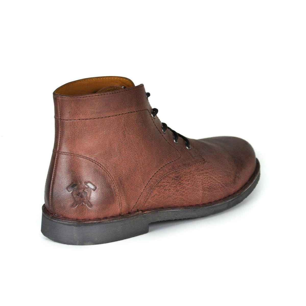 Men's Burnished Suede & Oxblood Leather Boots