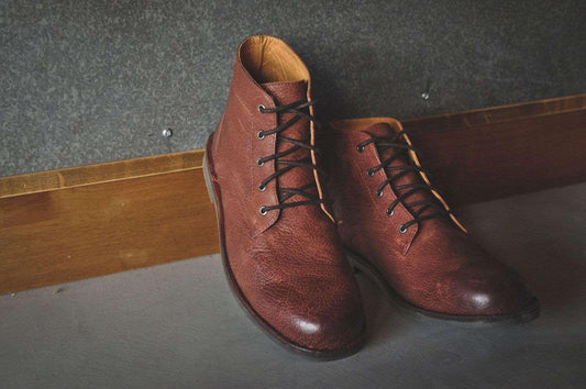Men's Burnished Suede & Oxblood Leather Boots - Lovez Aqua© -