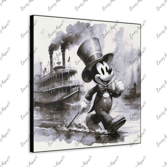 "Mickey’s River Adventure" Disney's Steamboat Willie Wall Painting Lovez Aqua© - Lovez Aqua© -