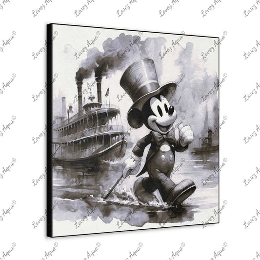 "Mickey’s River Adventure" Disney's Steamboat Willie Wall Painting Lovez Aqua© - Lovez Aqua© - Art & Wall Decor,Canvas,Fall Picks,Hanging Hardware,Home & Living,Indoor,poster,print,Top Spring Products,Valentine's Day promotion -