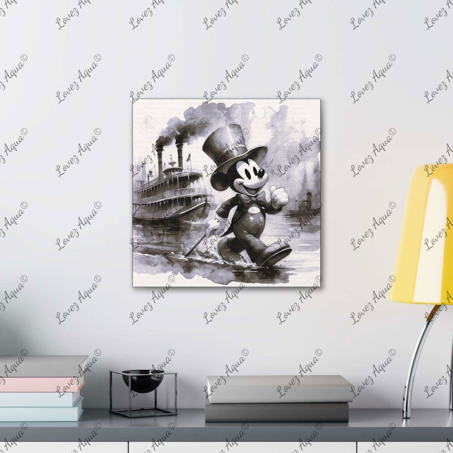 "Mickey’s River Adventure" Disney's Steamboat Willie Wall Painting Lovez Aqua© - Lovez Aqua© -
