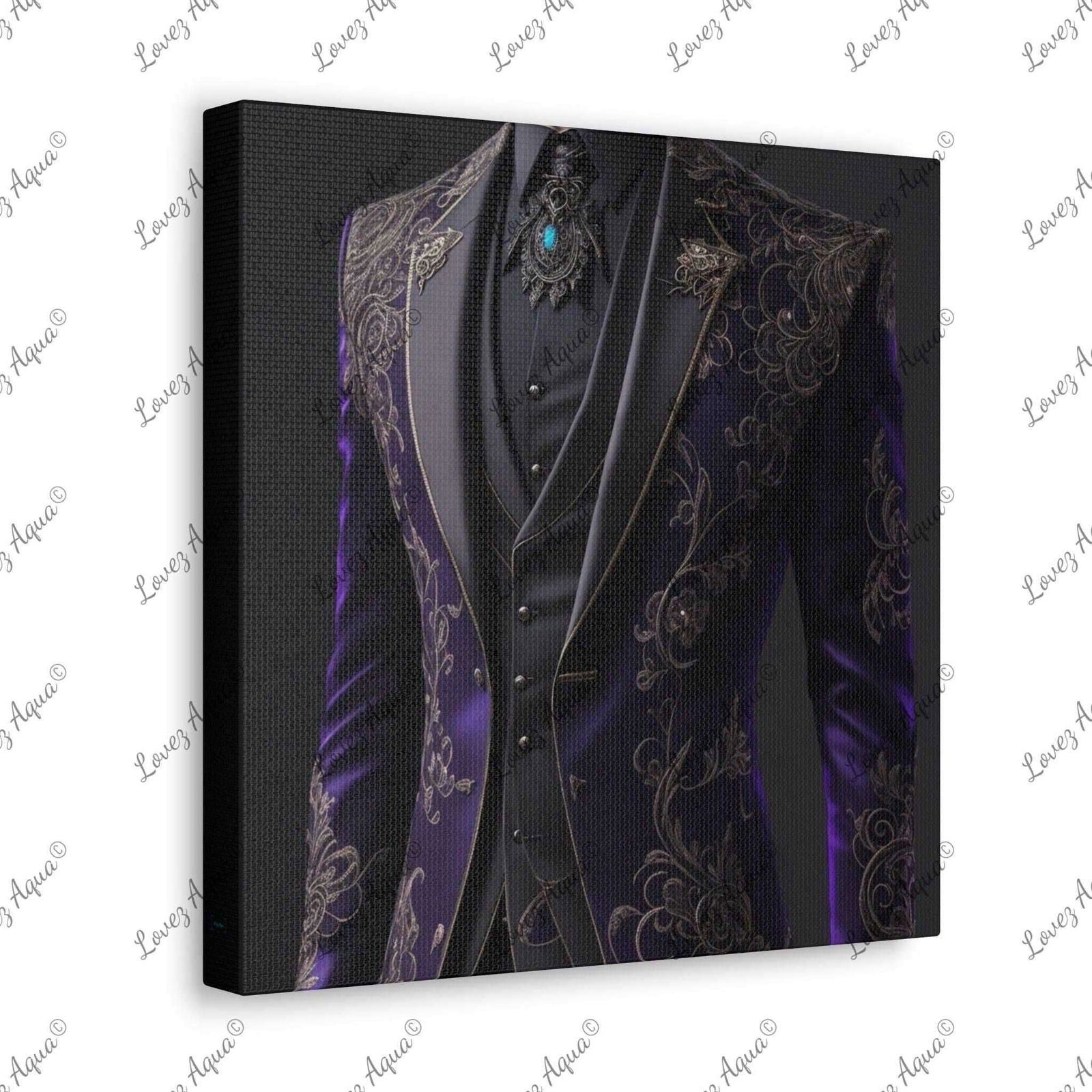 "Opulent Purple" Men's Purple & Black Suit Fashion Painting - Lovez Aqua© - Lovez Aqua© -