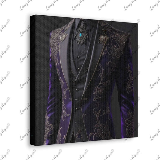"Opulent Purple" Men's Purple & Black Suit Fashion Painting - Lovez Aqua© - Lovez Aqua© - Art & Wall Decor,Canvas,Fall Picks,Hanging Hardware,Home & Living,Indoor,Top Spring Products,Valentine's Day promotion -