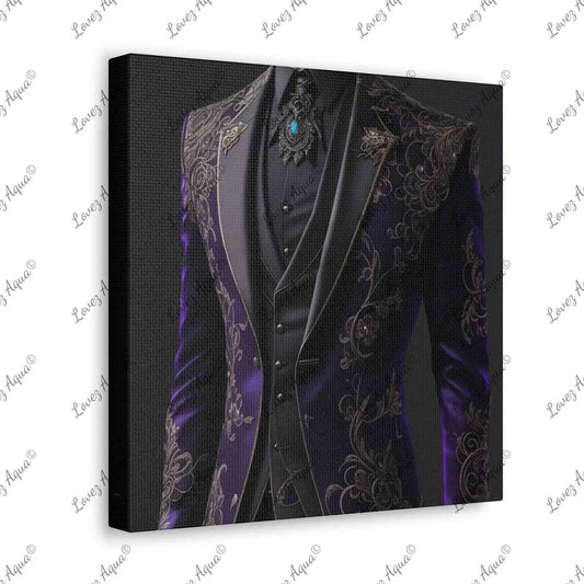"Opulent Purple" Men's Purple & Black Suit Fashion Painting - Lovez Aqua©