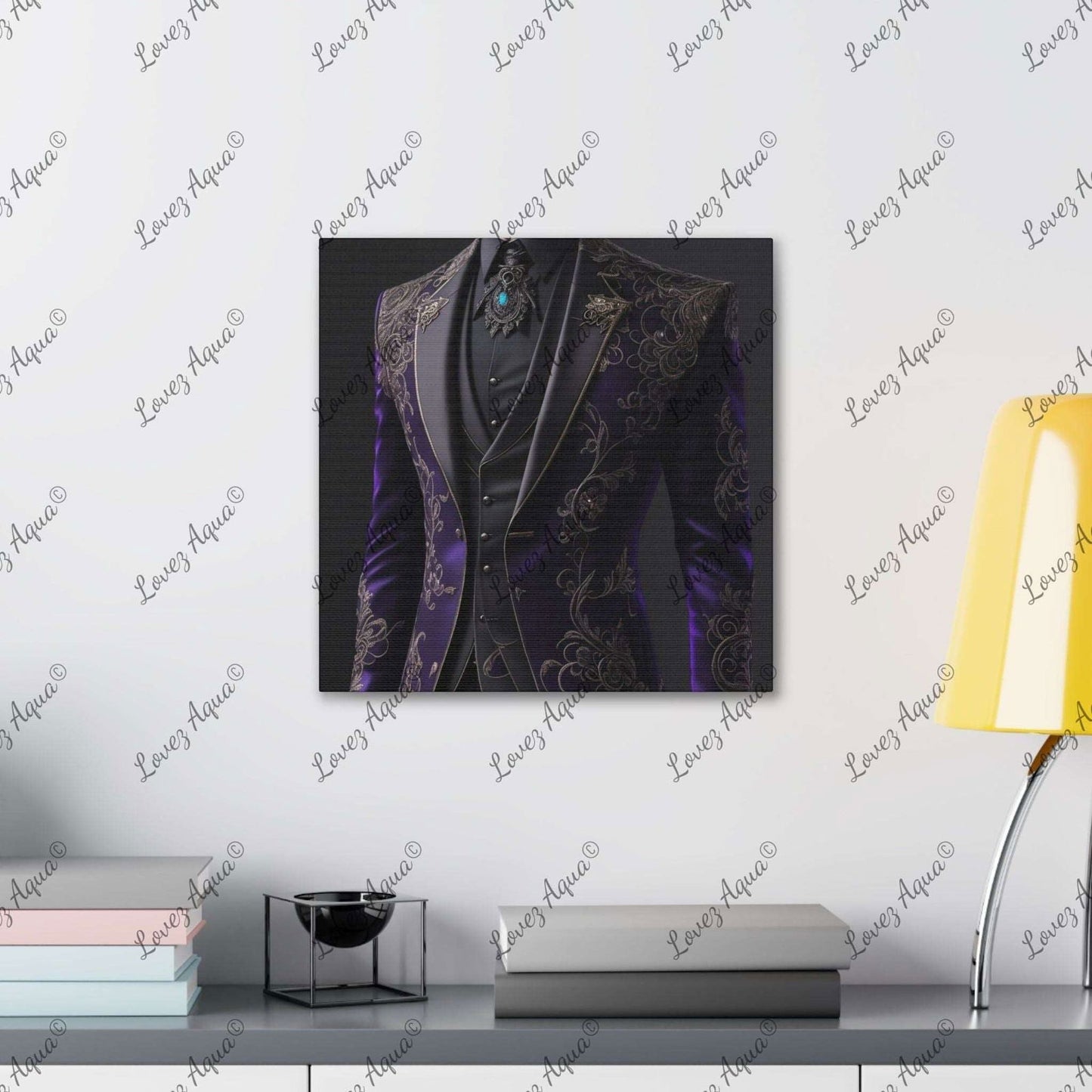 "Opulent Purple" Men's Purple & Black Suit Fashion Painting - Lovez Aqua© - Lovez Aqua© -