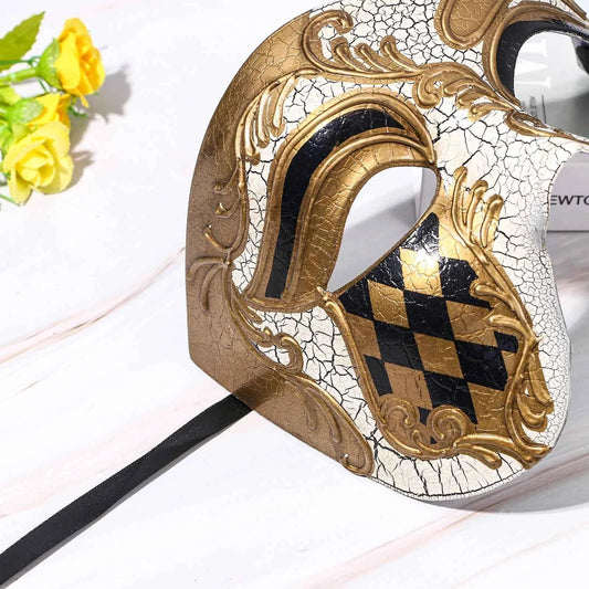 Phantom of the Opera Crackled Half Face Venetian Masquerade Mask
