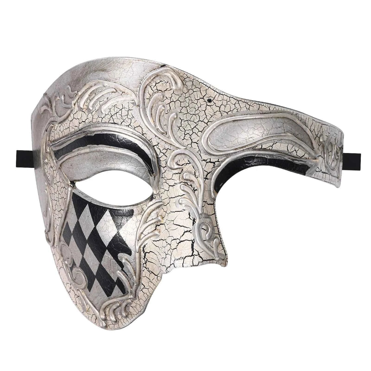 Phantom of the Opera Crackled Half Face Venetian Masquerade Mask