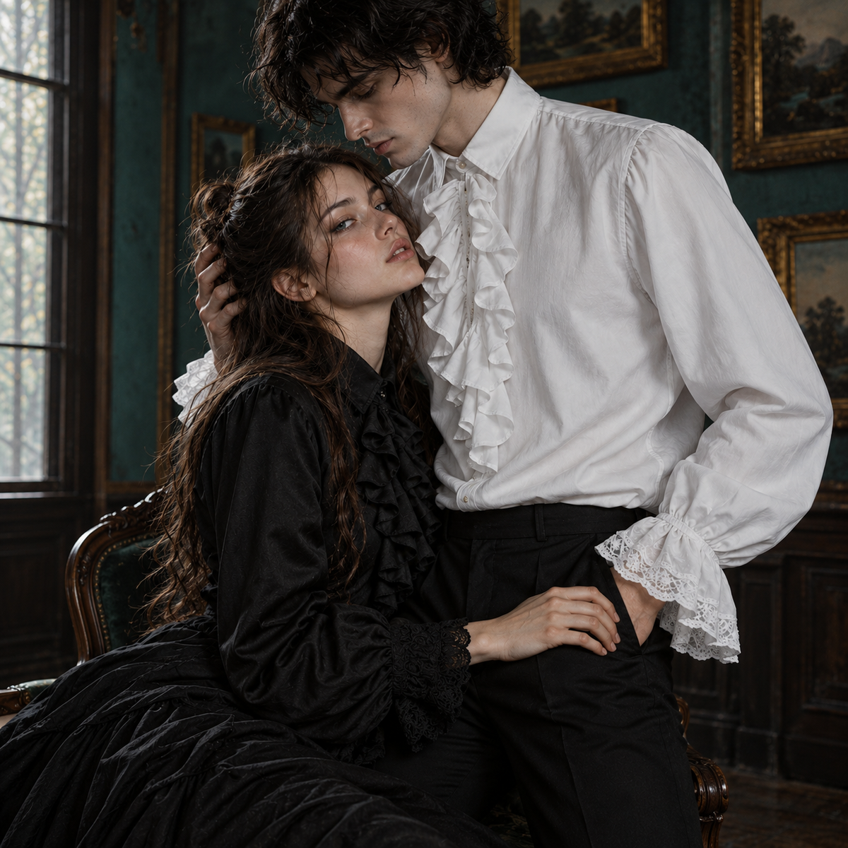 Men’s & Women’s Ruffled Poet Shirt | Gothic Victorian Blouse