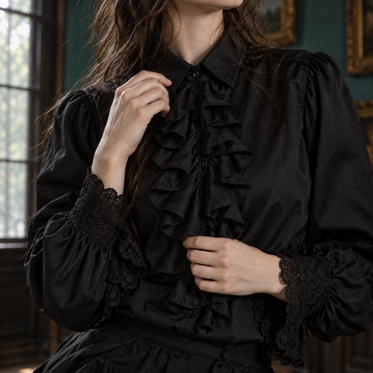 Men’s & Women’s Ruffled Poet Shirt | Gothic Victorian Blouse