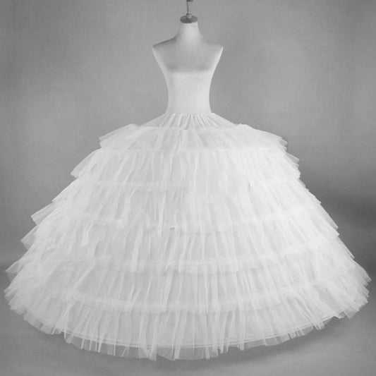 White Full-Length Structured Hooped Petticoat Underskirt for Ball Gowns