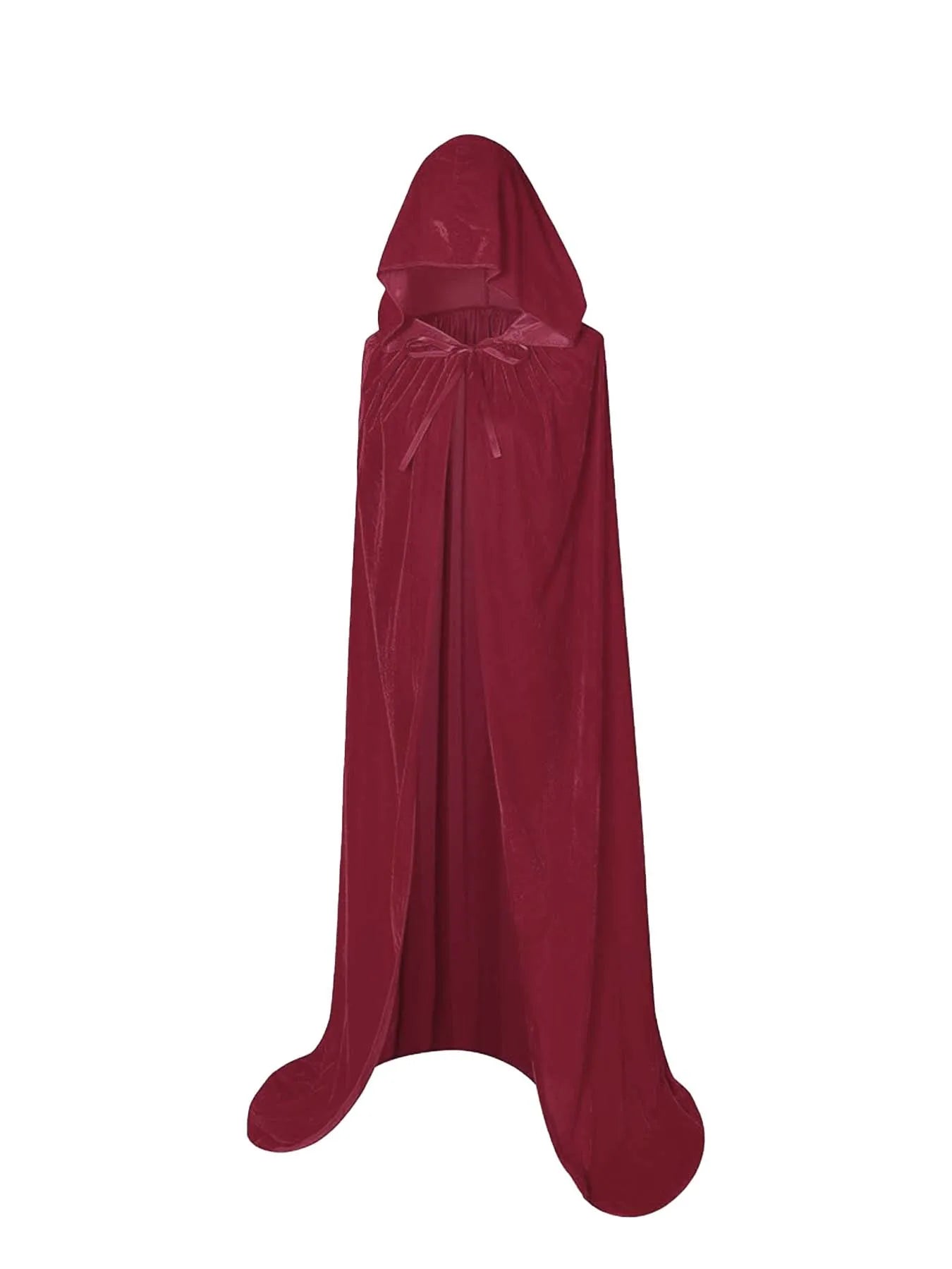 Medieval Renaissance Velvet Long Floor Length Hooded Unisex Cloak with Tie