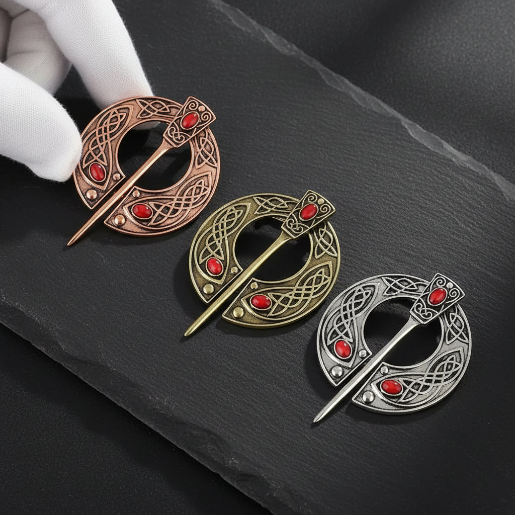 Women's Viking Celtic Knot Medieval Renaissance Shawl Pin Brooch