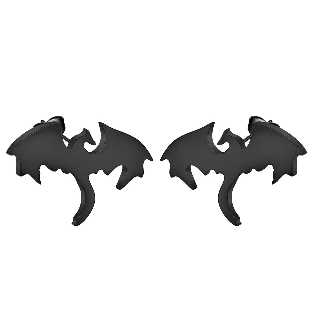 Fourth Wing Inspired Stainless Steel Mythical Dragon Unisex Stud Earrings - Lovez Aqua© -