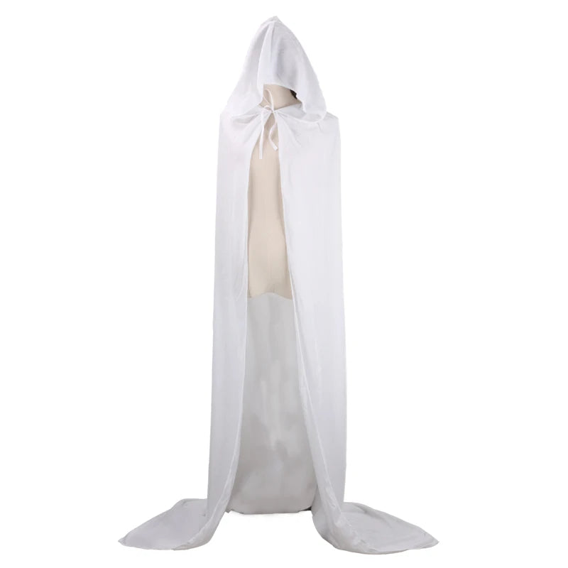 Medieval Renaissance Velvet Long Floor Length Hooded Unisex Cloak with Tie