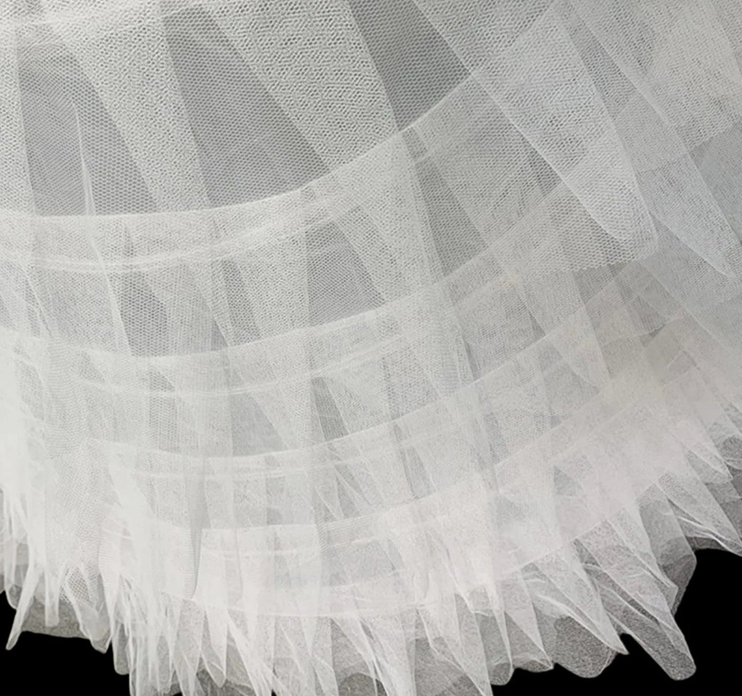 White Full-Length Structured Hooped Petticoat Underskirt for Ball Gowns