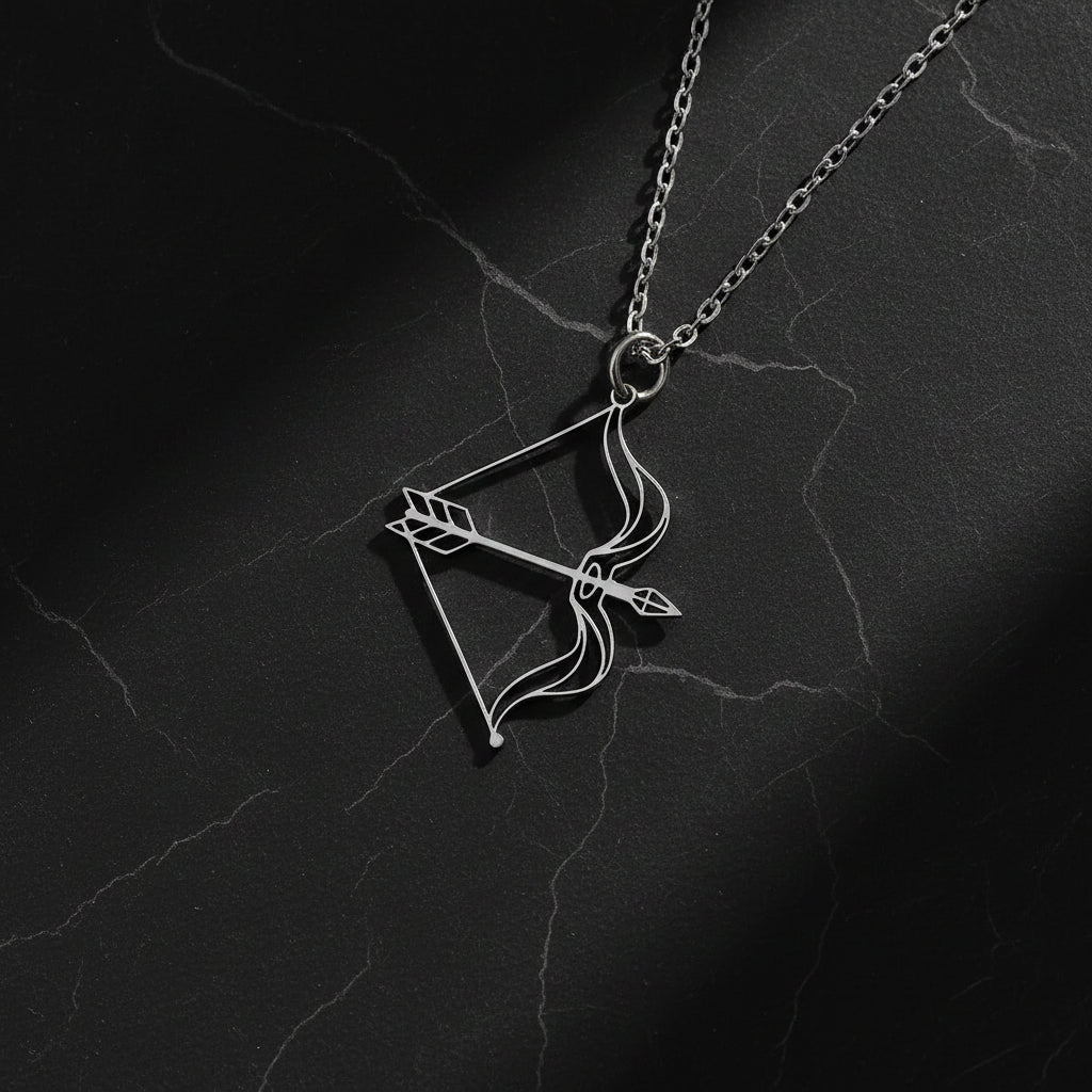 Women’s Classic Cupid Bow & Arrow Pendant Necklace | Romantic Archer Charm