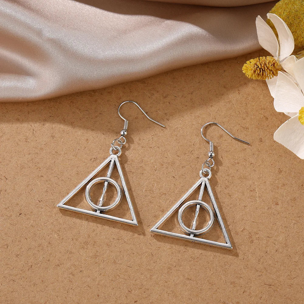 Harry Potter The Deathly Hallows Women's Dangle Earrings - Lovez Aqua© -