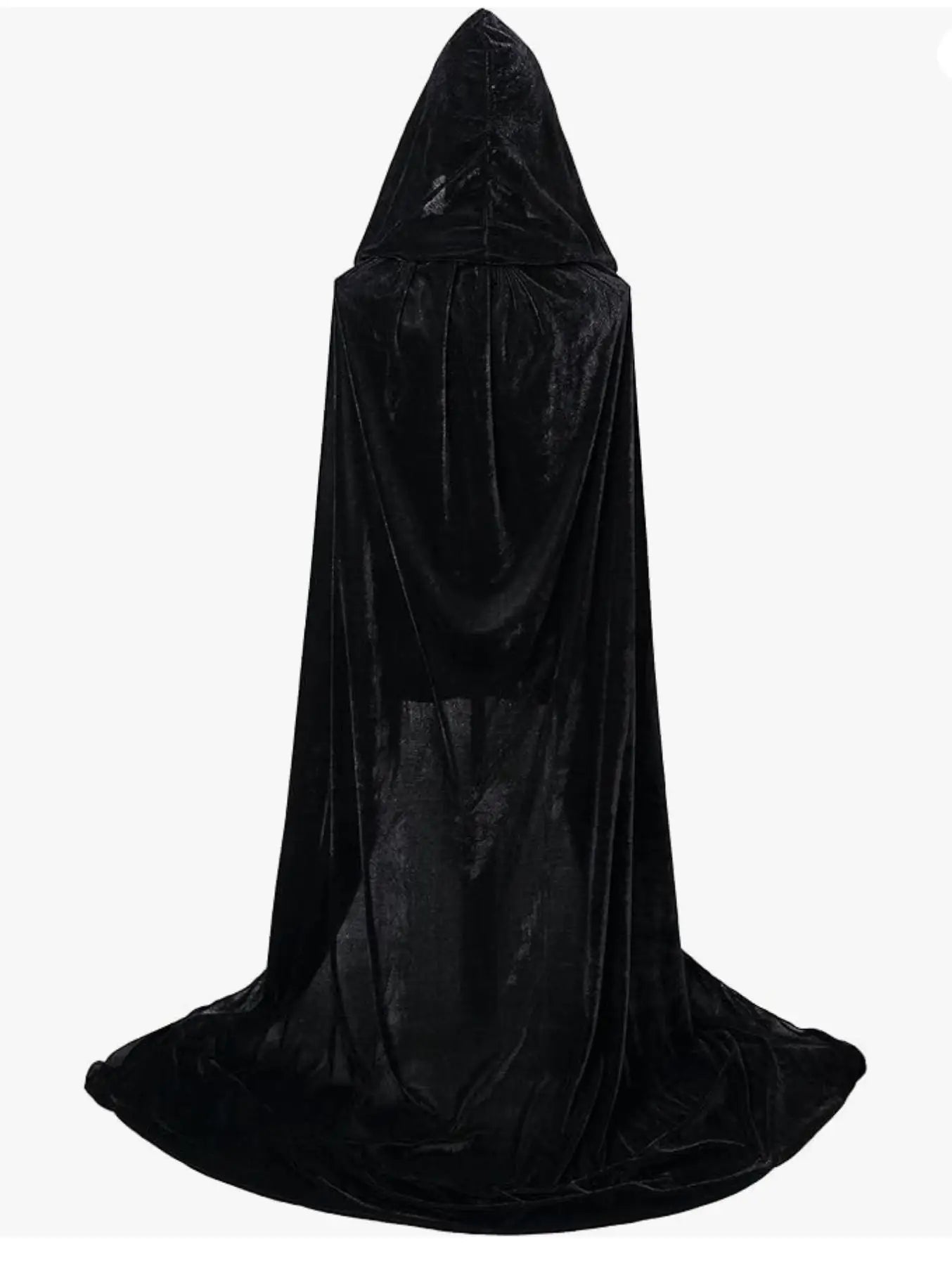 Medieval Renaissance Velvet Long Floor Length Hooded Unisex Cloak with Tie