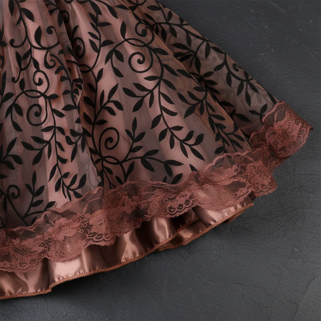 Women's Steampunk High-Low Victorian Pirate Skirt with Lace Trim