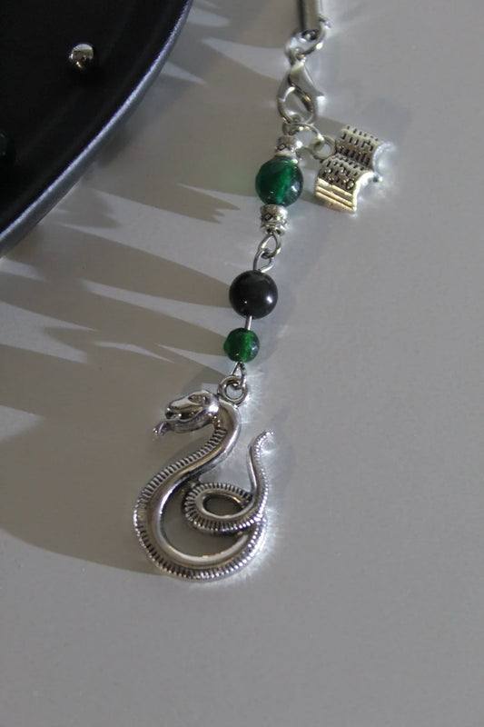 Harry Potter Slytherin Snake Green & Silver Beaded Phone Charm
