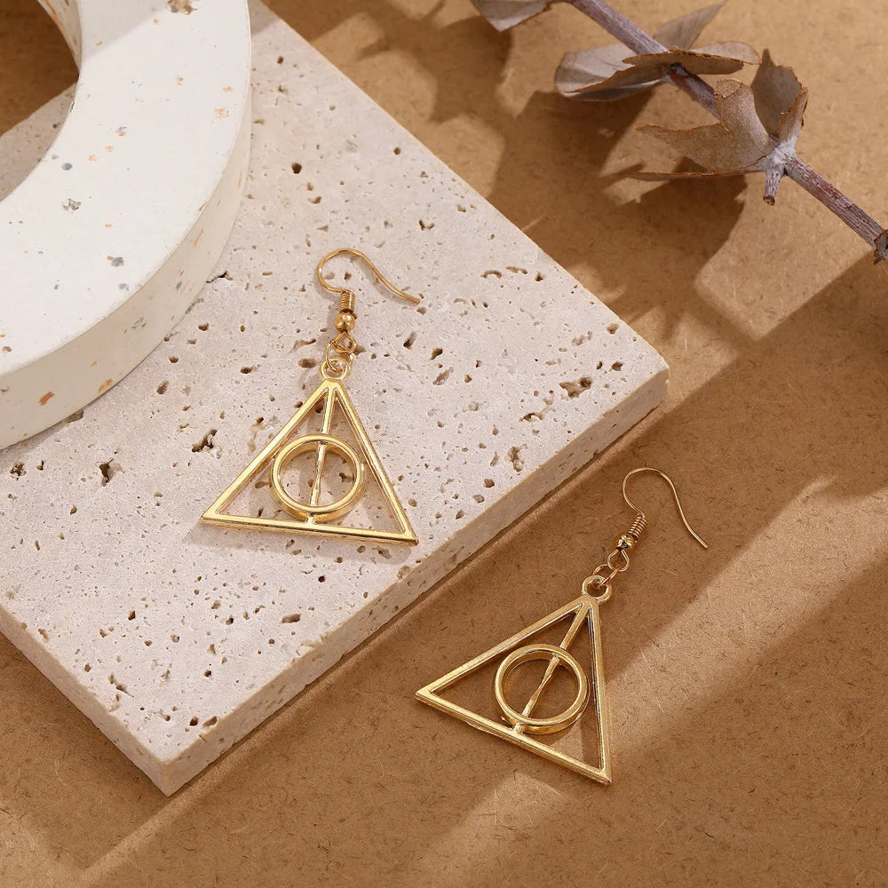 Harry Potter The Deathly Hallows Women's Dangle Earrings - Lovez Aqua© -