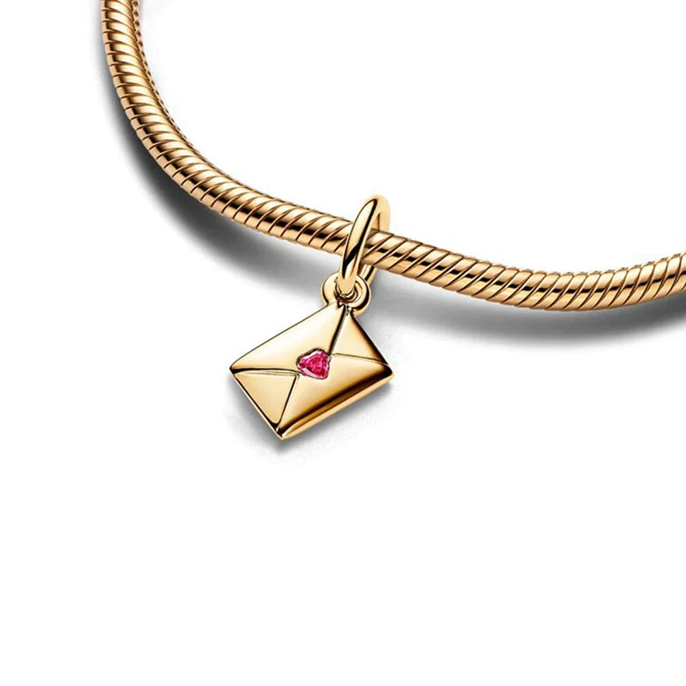 Pandora Replica Valentine's Love Letter Envelope Dangle Bracelet Charm - Pandora -