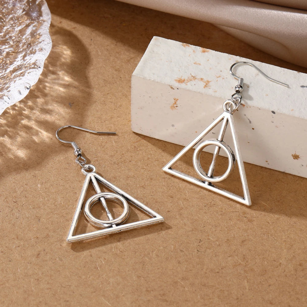 Harry Potter The Deathly Hallows Women's Dangle Earrings - Lovez Aqua© -