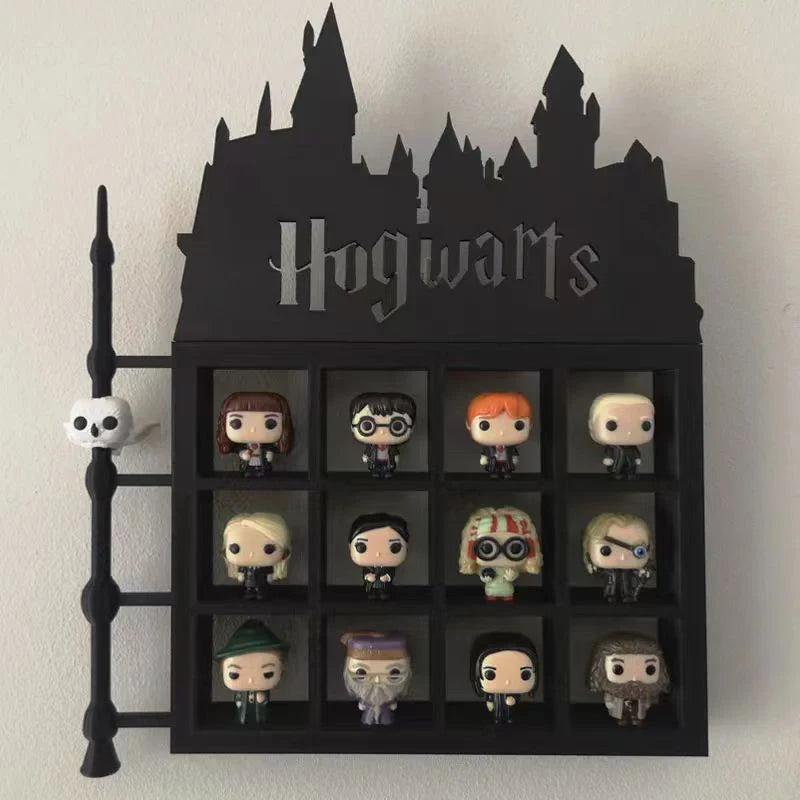 Harry Potter Funko Pop Rustic Dark Gray Wooden Collectible Figures Display Case