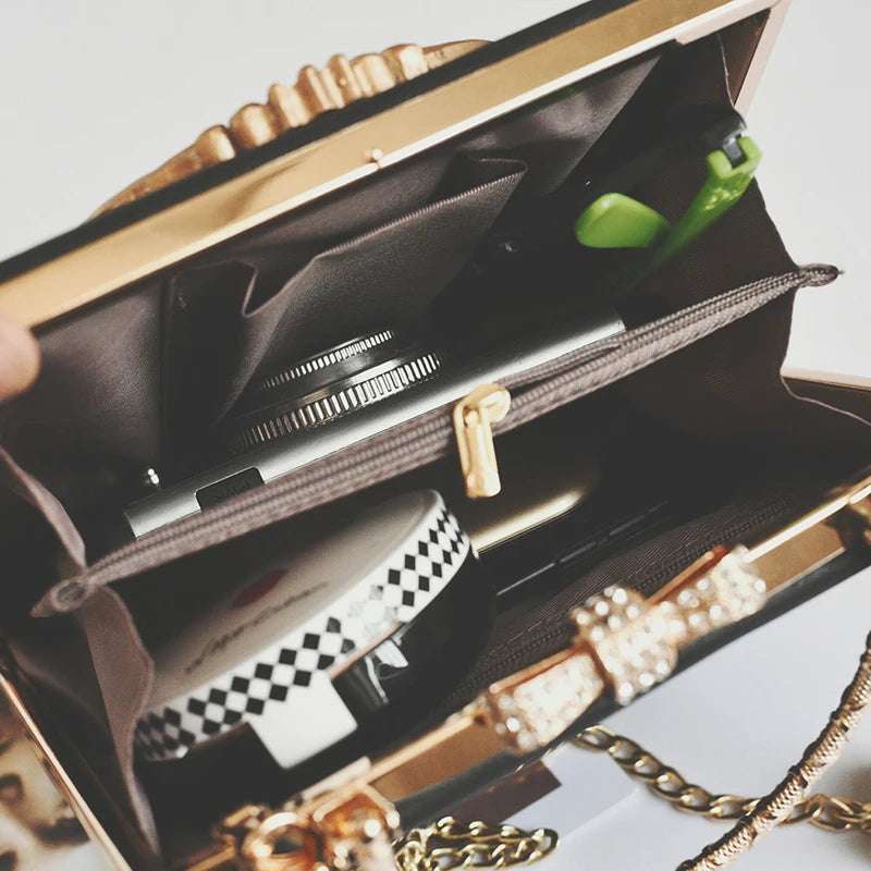 Luxury Cupid Angel Gilded Vintage Style Square Faux Leather Women's Handbag - Lovez Aqua© -