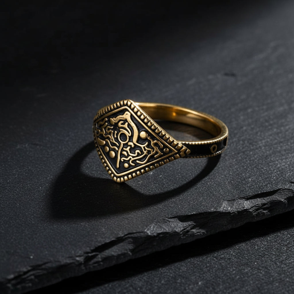 Dark Souls Game Series Ring of Favor 925 Sterling Silver Retro Gold Plated Ring - Lovez Aqua© -