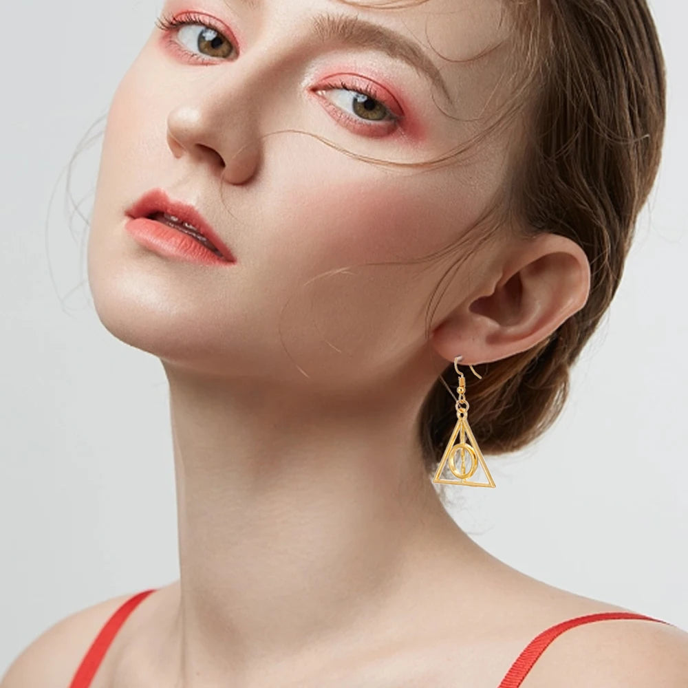 Harry Potter The Deathly Hallows Women's Dangle Earrings - Lovez Aqua© -